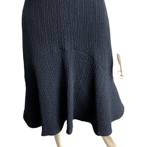 NWT Rebecca Taylor Navy Sleeveless Textured Chevron Dress 2 - Picture 6 of 7